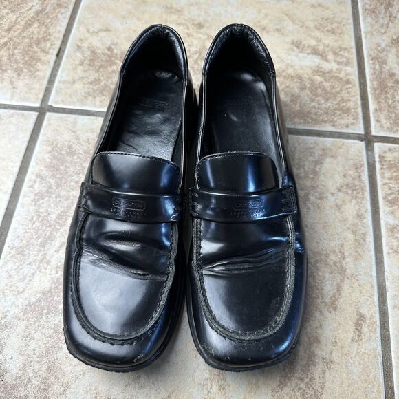 Coach Leather Loafers Classic Sleek Black Women’s Size 36 Square Toe Modest Chic - Picture 4 of 11